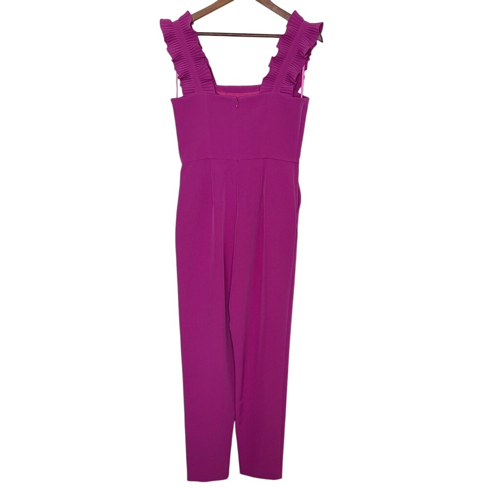 AMUR Jaylee Ruffle Strap Jumpsuit Chablis Berry Pink Size 4 NWOT - Picture 2 of 4